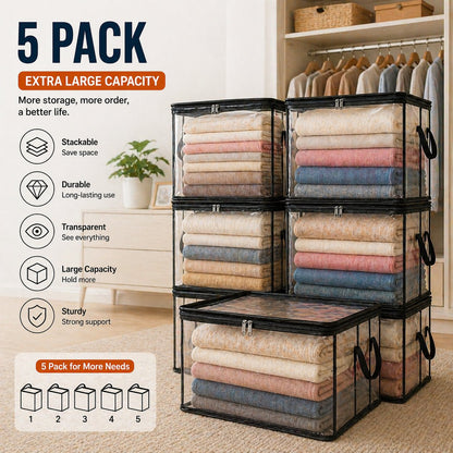 ❤️ Buy 2 Get 1 Free❤️📦Large Heavy-Duty Thick Plastic Clear Storage