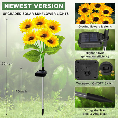 🔥Hot Sale 49% off🌟🌻 Solar Powered LED Sunflower Garden Lights Set