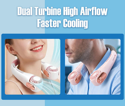 🥳2026 HOT SALE🥳💞50K+ SOLD!🍃💨 50% OFF! Neck Air Conditioner Fan – Ultra‑quiet, 360° rotating, 3 speeds. Hands‑free cooling, long battery. 😎🌬️