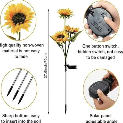 🔥Hot Sale 49% off🌟🌻 Solar Powered LED Sunflower Garden Lights Set