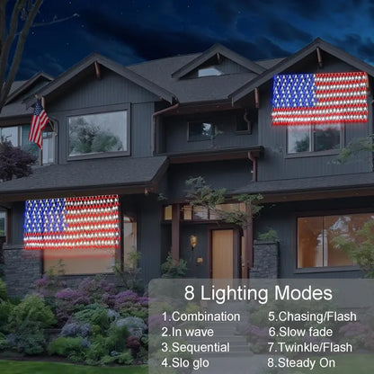 Outdoor solar American flag light, 6.5 ft x 3.28 ft, ultra-bright; suitable for Independence Day, National Day, and Memorial Day decorations; waterproof solar outdoor light