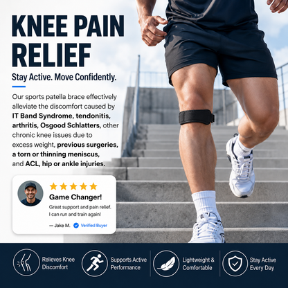 🥳2026 HOT SALE🥳💞50K+ SOLD!🦵💪 50% OFF! Sports Patella Brace – Adjustable strap, breathable neoprene. Relieves knee pain, stabilises patella. Run & gym without pain! 🏃‍♂️✨
