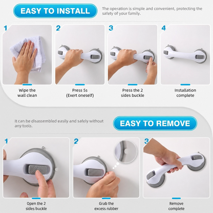 🛡️ No-Drill Suction Grab Bar