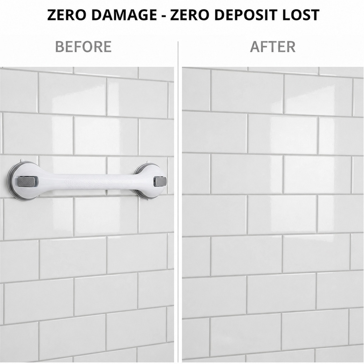 🛡️ No-Drill Suction Grab Bar