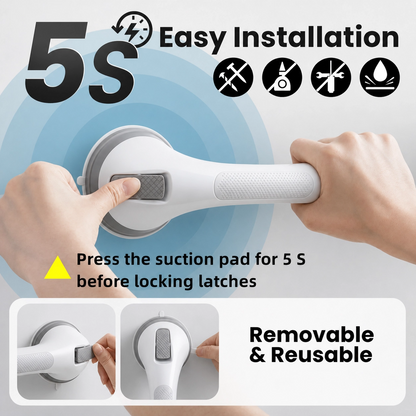 🛡️ No-Drill Suction Grab Bar