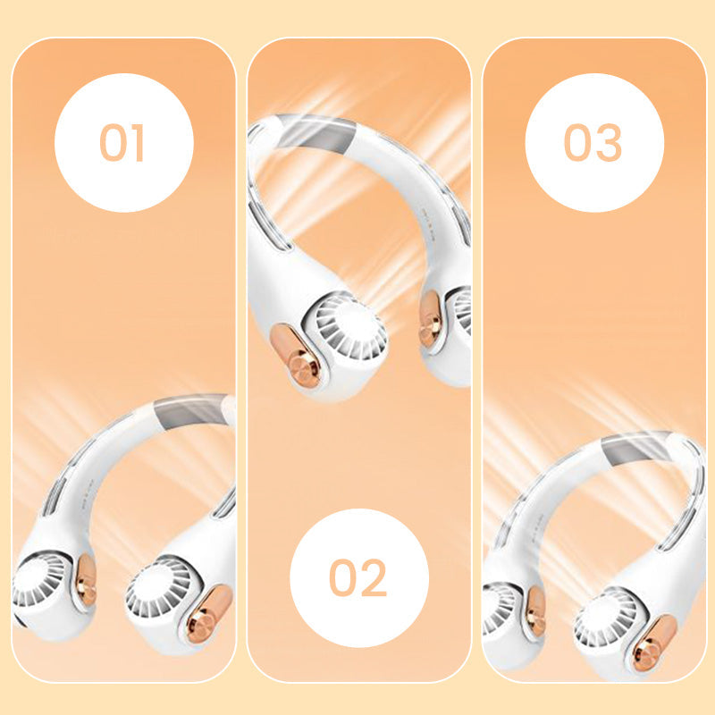 🥳2026 HOT SALE🥳💞50K+ SOLD!🍃💨 50% OFF! Neck Air Conditioner Fan – Ultra‑quiet, 360° rotating, 3 speeds. Hands‑free cooling, long battery. 😎🌬️